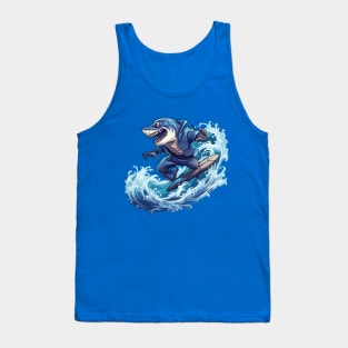 Shark Surfing - Shark Beach Tank Top